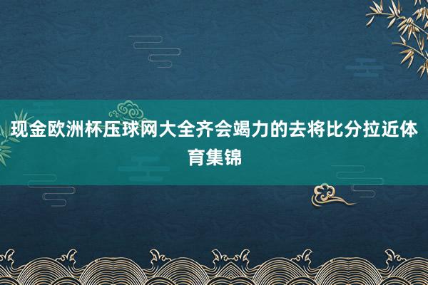 现金欧洲杯压球网大全齐会竭力的去将比分拉近体育集锦