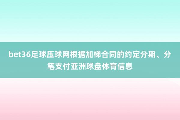 bet36足球压球网根据加梯合同的约定分期、分笔支付亚洲球盘体育信息