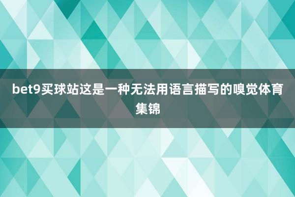 bet9买球站这是一种无法用语言描写的嗅觉体育集锦