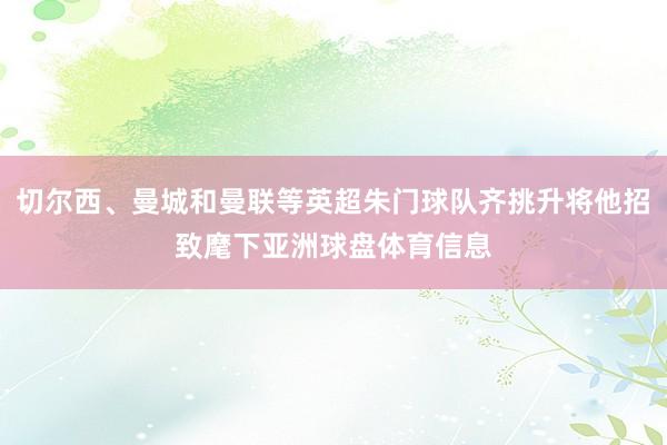 切尔西、曼城和曼联等英超朱门球队齐挑升将他招致麾下亚洲球盘体育信息